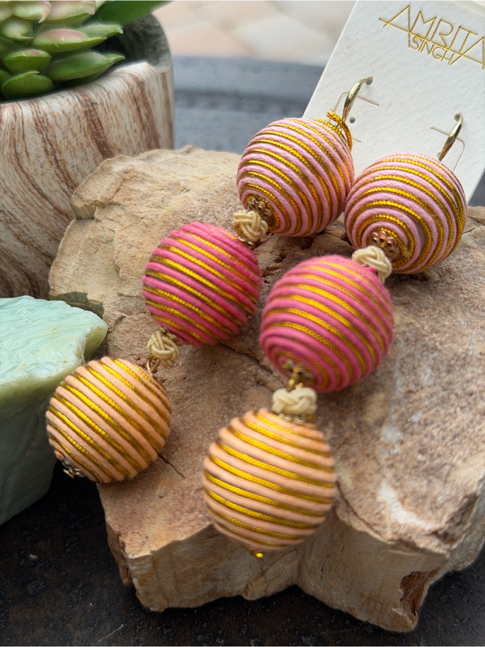 NWT Rare AMRITA SINGH Earrings - Stunning Worn on the Red Carpet - Boho Earrings